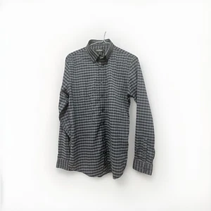 Express Performance dunkelgrün & schwarz klein kariertes Button-Down-Hemd - Bild 1 von 2