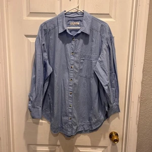 We The Free Women's Oxford Blue Freddie Button Up Shirt Medium Long Sleeve Top - Picture 1 of 9