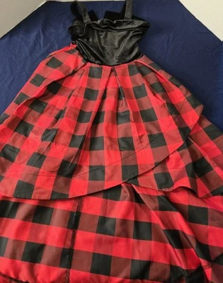 Vestido Speechless Niños Niñas Búfalo Cuadros Rojo Negro Terciopelo Corpiño Talla 8 Foto 1 de 4