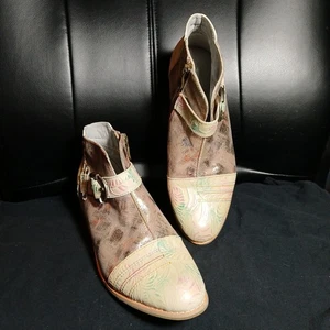 Spring Step L'Artiste Georgiana Camel Multi Boots Leather Artsy Women's 38 US 8 - Picture 1 of 10