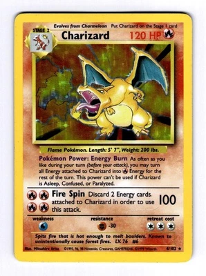 Charizard Base Set #004 (1998) Holo LP Pokemon - Image 1 of 2