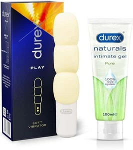 Durex Soft Vibrator Sex Toy + Naturals Intimate Gel100ml Lube - Picture 1 of 6