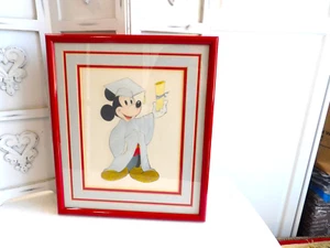 Orig Disney Animation Sketch~Mickey Mouse in Graduation Cap/Gown~Matted Frame - Picture 1 of 6