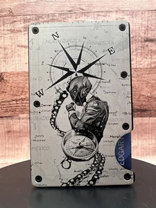 Biker - Grabado con láser - Billetera para hombre delgada aluminio bloqueo RFID con tu nombre - Imagen 1 de 7