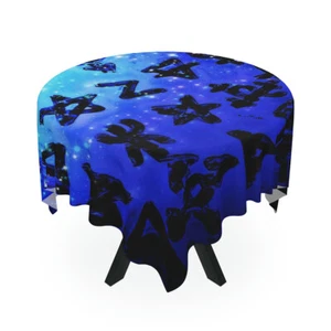Tablecloth custom designed witchcraft pagan magick symbols blue blue magick - Picture 1 of 6