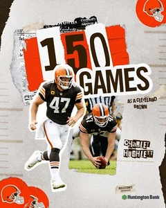 Charley Hughlett 150 Juegos Profesionales Collage Cleveland Browns 8x10 NFL Foto - Imagen 1 de 1