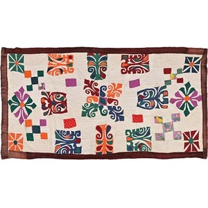 Gujrati textile, Rabari applique work textile, needle work, Table cloth,Tapesrty - Picture 1 of 9