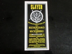 SLAYER DIVINE INTOURVENTION TOUR HANDBILL 1995 CONCERT ORIGINAL BIOHAZARD - Picture 1 of 6