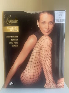 LEVANTE ITALIAN IMPORT Maxi Fish Net BLACK Tights-Size S/M - Picture 1 of 3