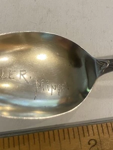 Indian Head Tyler Minn Dec 25, 1902 Gold Wash Sterling Souvenir Spoon (S31) - Picture 1 of 16