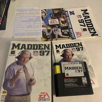 Sega Genesis - Madden NFL 97 (Good & Tested) - EA Football Video Game & Box - Image 1 of 4
