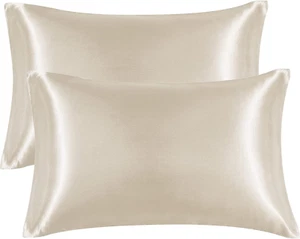 Satin Pillow Cases Standard Size Set of 2, Soft Pillowcases for Hair and Skin Si - Picture 1 of 6