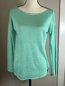 Lilly Pulitzer Womens Green Long Sleeve Boat Neck Pullover Sweater Size XS Linen - Picture 1 of 8