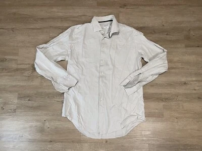Camisa de vestir ajustada de algodón con botones manga larga gris hombre Zara Foto 1 de 4