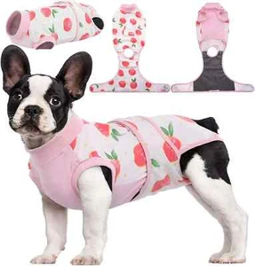 Kuoser Dog Pet Recovery Suit - Pink Fruit Print - Various Sizes - Picture 1 of 4