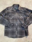 Micros Men's Medium Long Sleeve Pearl Snap Flannel Shirt Plaid With Graphic
