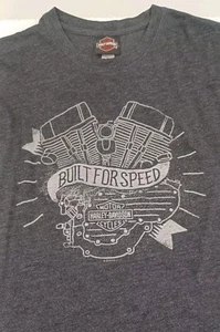 Harley Davidson “BUILT FOR SPEED” Cowboy Austin, Texas Mens M Dark Grey T-Shirt  - Picture 1 of 5