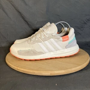 Adidas Retrorun Running Sneaker Womens 8/40 White Signal Coral Shoes EH1858 - Picture 1 of 9