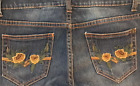 Suko Jeans Stretch Embroidered Womens Shorts Size 8 