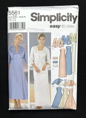 Simplicity 5561 Misses Evening Dresses-Jacket-Bolero-Bag 2003 Pattern 4-10 Uncut - Image 1 of 2