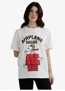 T-shirt nuova con etichette Peanuts Snoopy Airplane Mode By Freeze 2025 oversize XS (0-2) - Foto 1 di 5