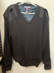 Blauer Vintage 3XL Mens Gore Wind Stopper BROWN Wool Blend Commando Sweater USA - Picture 1 of 8