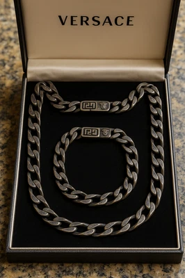Authentic Gianni Versace Men’s Necklace & Bracelet Set – Limited Collection - Image 1 of 4
