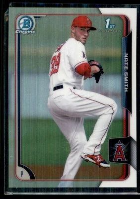 2015 Bowman Chrome Prospects Refractors Nate Smith 144/499 Los Angeles Angels - Image 1 of 2