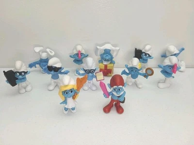 Lote de 12 brinquedos de PVC Peyo McDonald's Smurf 2011-2013  - Imagem 1 de 4