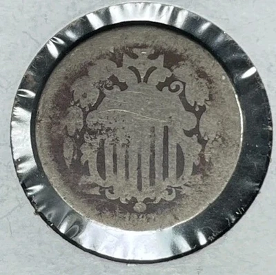 1867 WITH RAYS SHIELD NICKEL ~AG ~VERY OLD COIN~ - Image 1 of 4