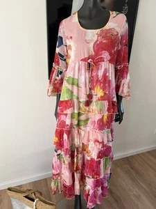 KLEID MAXI FLOWER BAUMWOLLE SOMMER TRAUM JANISA ONE SIZE 36-42 - Bild 1 von 18