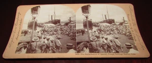 Antik 1898 Echt Foto Stereoview Spanisch Amerikanischer Krieg Santiago Hafen Kuba Spa - Bild 1 von 3