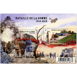 FEUILLET N°F5075 "BATAILLE DE LA SOMME" BLOC DE TIMBRES NEUFS** DE FRANCE 2016 - Picture 1 of 2