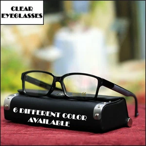 NEW MENS RETRO EYEGLASSES STYLISH GEEK FASHION EYEWEAR 6 COLOR FRAME CLEAR LENS - Imagen 1 de 1