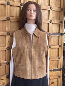 Hunt Club Leather Vest Size Youth 14 Adult XS Very Good Condition - Picture 1 of 14