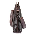 100% Genuine Leather Mens Crocodile Messenger/Shoulder Bag 8" Crossbody Sing Bag