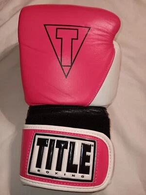 Title Boxing Pink Black White Leather Gel E-Series Left Glove Only Adult M - Image 1 of 4