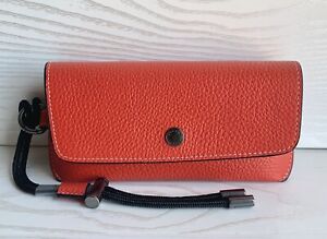 NWT Coach Pebble Leather Sunglass Case in Miami Red C4237 