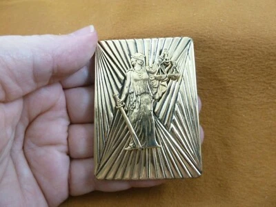 B-OTHER-14-6) Justice is Blind Law lawyer judge brass pin pendant brooch - Image 1 of 3