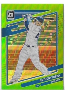 Anthony Rizzo #168 Neon Green Prizm Chicago Cubs 2021 Donruss Optic - Bild 1 von 2