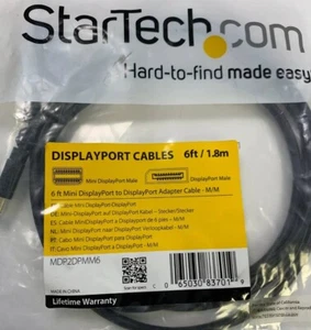 New StarTech.com 6ft/1.8m Mini DisplayPort Display Adapter Cable-M/M - Picture 1 of 3