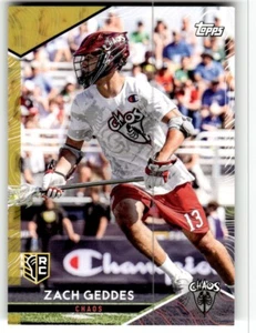 Gold 21/50!!! Zach Geddes 2022 Topps Premier Lacrosse League RC Card #165 - Picture 1 of 2