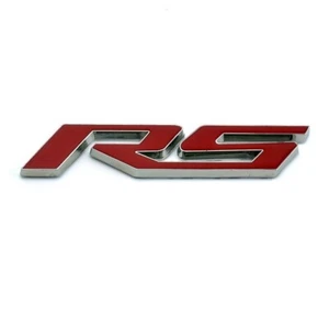 3D CHROME RED RS Letter Sign fit Camaro 2010 - 2015 Emblem doble Tape metal - Foto 1 di 5