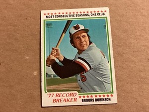 1978 Topps Record Breaker Brooks Robinson #4 Baseball Baltimore MVP/HOF - NM
