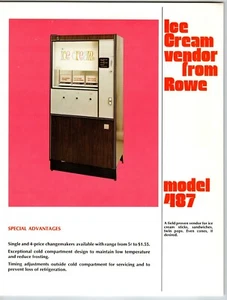 Vendedor de helados Rowe modelo 487 máquina expendedora volante promoción obras de arte 8,5" x 11" - Imagen 1 de 2