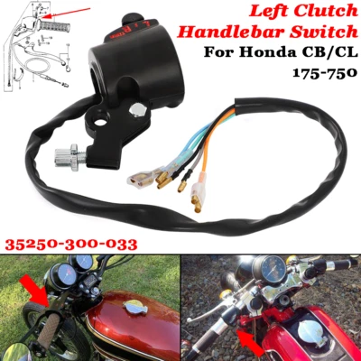 Interruptor de manillar lateral embrague izquierdo para Honda 35250-300-033 CB750 CB/CL175 CB350F Foto 1 de 4