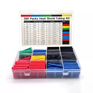 560pcs Schrumpfschlauch Sortiment Set Plastikbox 12 Größen Schrumpfschläuche 2:1 - Bild 1 von 6
