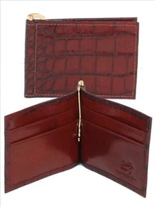 Scully 2007-0 Cognac Alligator Grain Leather Money Clip - Picture 1 of 1
