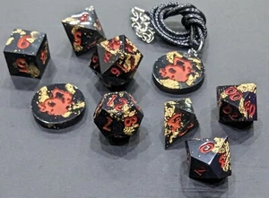 Juego de dados de resina hechos a mano Sharp Edge juego de rol DND MTG juegos de mesa con pantalla - Imagen 1 de 9