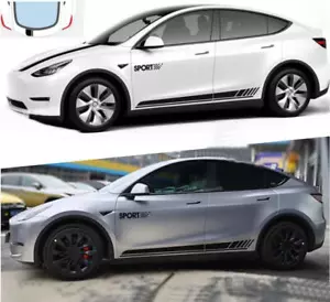Graphics Side Door Car Sticker For Tesla Model Y Hood Tail Racing Stripe Decals - Imagen 1 de 5